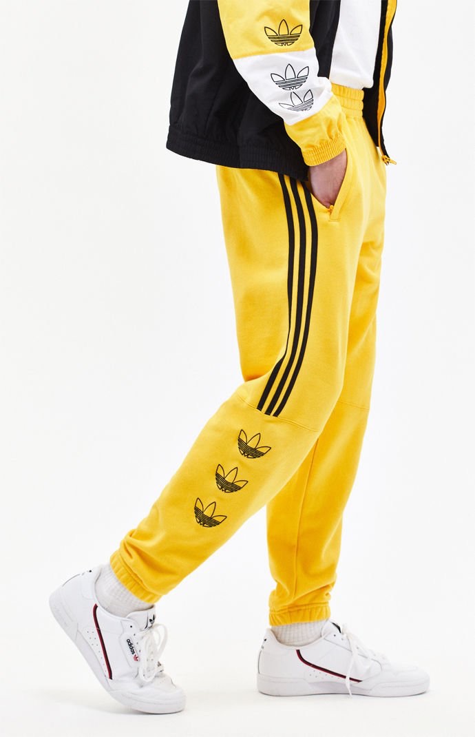 adidas Yellow FT Sweatpants 三叶草黄色绒裤