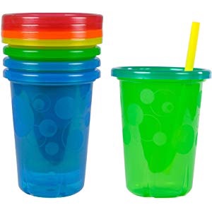 The First Years Straw Cup, Pink Take and Toss, 10 Ounce, 4-Count : Sippy Cups 吸管杯