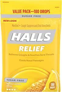 Amazon.com 现有 HALLS 蜂蜜柠檬味 润喉糖 180颗