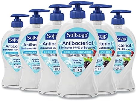 Amazon.com : Softsoap Antibacterial Liquid Hand Soap, White Tea & Berry Scent Hand Soap, 11.25 Ounce, 6 Pack : Beauty & Personal Care 抗菌洗手液