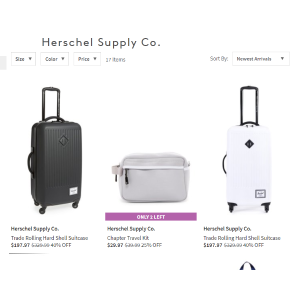 25%-60%off 不等 Nordstromack 加拿大 Herschel Supply 书包钱包折扣