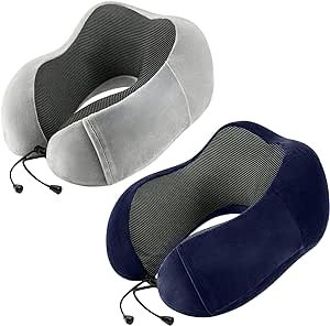 urnexttour Travel Pillow for Airplane-2 Pack Memory Foam