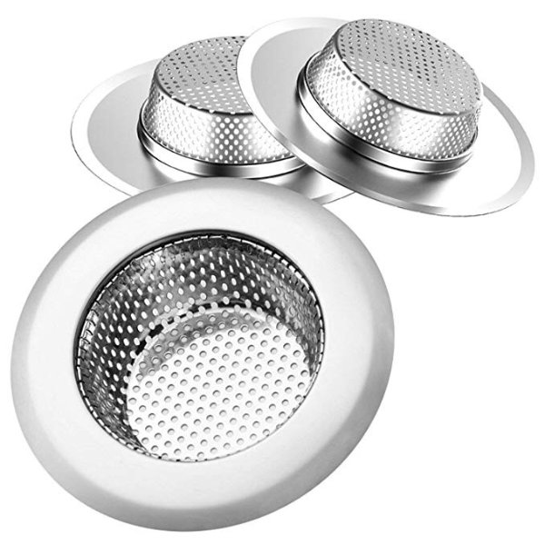 Helect 3-Pack Kitchen Sink Strainer Stainless Steel Drain Filter Strainer