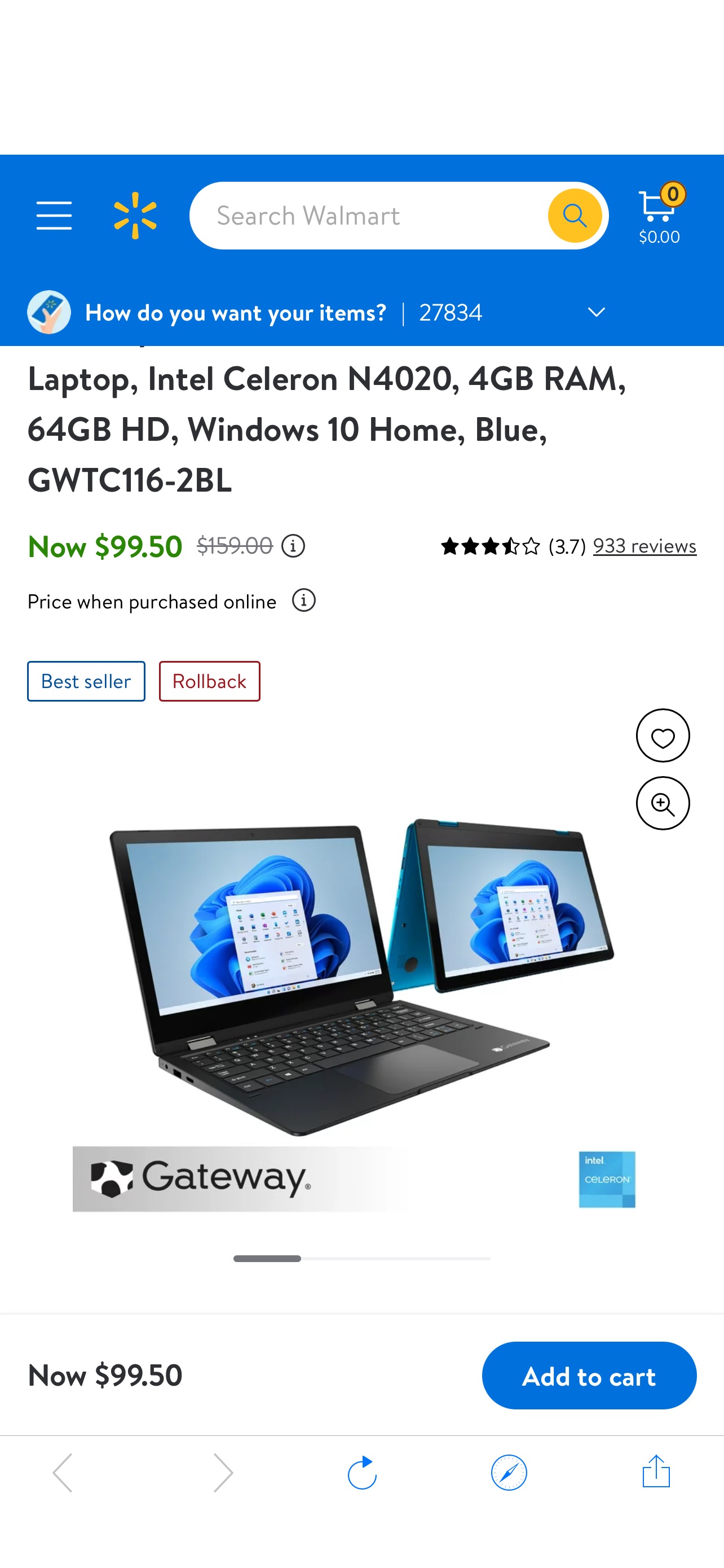 Gateway Notebook 11.6" Touchscreen 2-in-1s Laptop, Intel Celeron N4020, 4GB RAM, 64GB HD, Windows 10 Home, Blue, GWTC116-2BL - Walmart.com