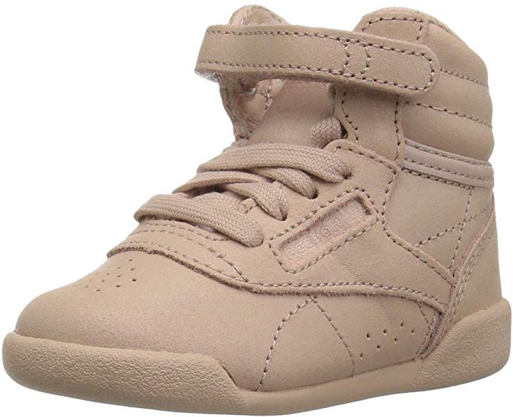Amazon.com | Reebok Unisex Freestyle Hi Sneaker, face-Bare Beige/White, 12 M US Little Kid | Sneakers鞋