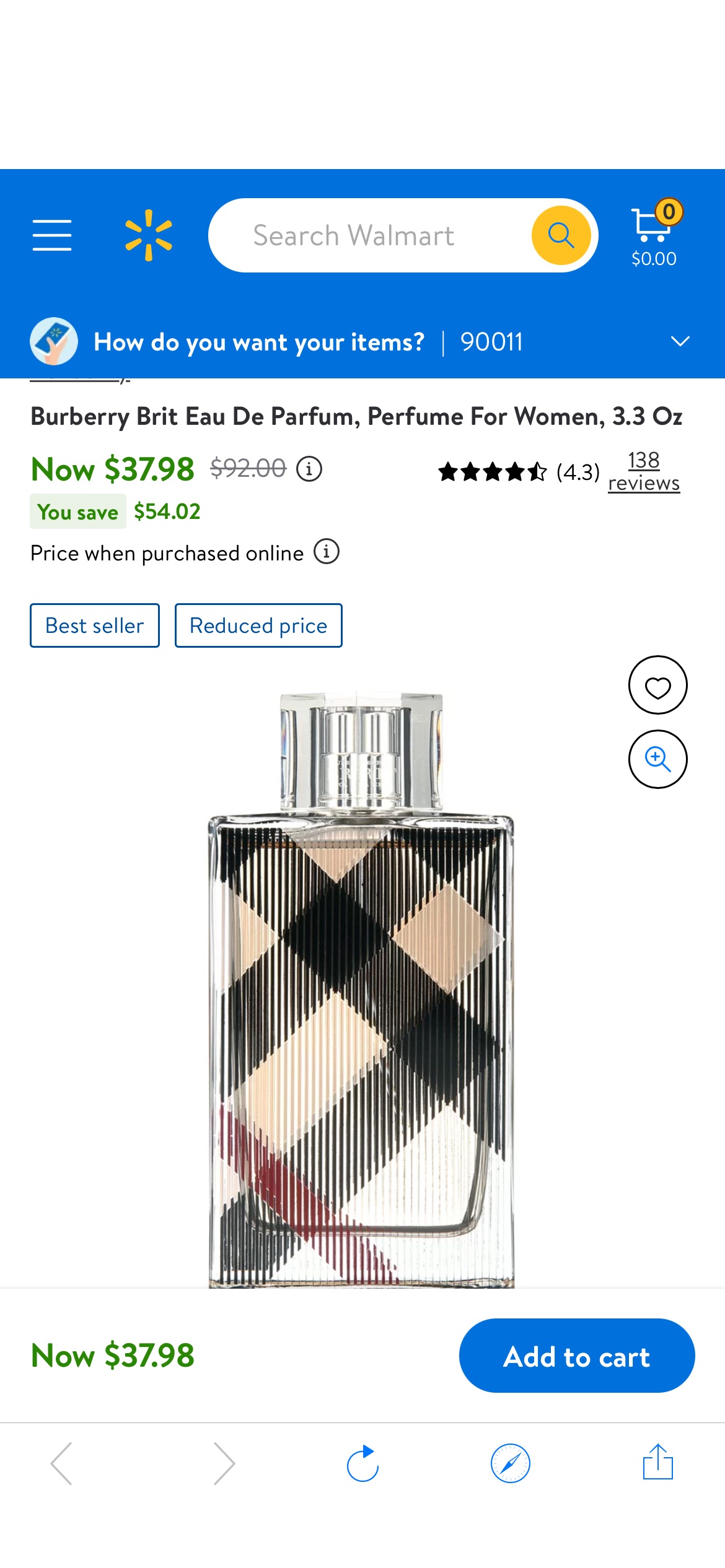 Burberry Brit Eau De Parfum, Perfume For Women, 3.3 Oz - Walmart.com