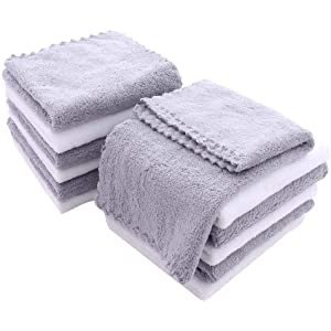 12 Pack Baby Washcloths - Extra Absorbent and Soft Wash Clothes for Newborns, Infants and Toddlers