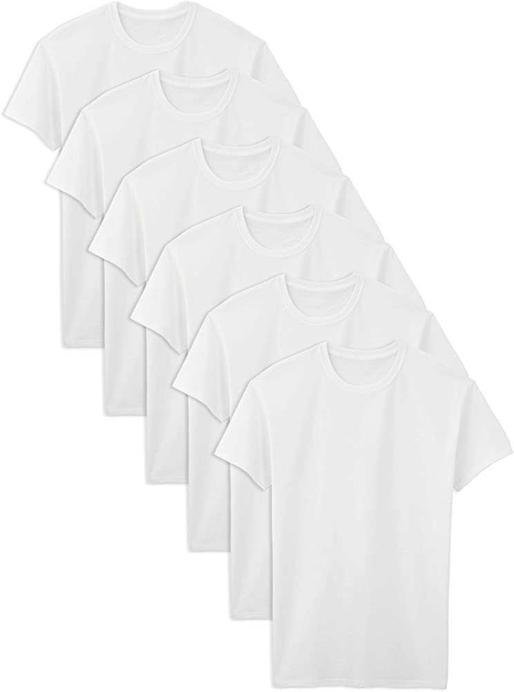 Fruit of the Loom Men's Stay Tucked Crew T-Shirt, Tall Man-White-6 Pack, XX-Large at Amazon Men’s Clothing store男士