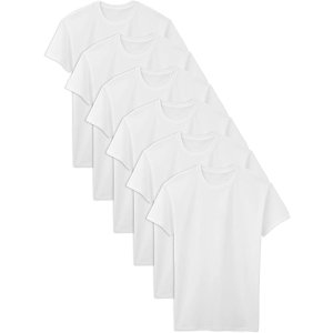 $13 Fruit of the Loom Men s Stay Tucked Crew T-Shirt, Tall Man-White-6 Pack, XX-Large at Amazon Men’s Clothing store男士