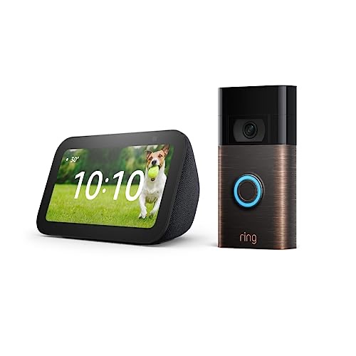 Amazon.com: Ring Video Doorbell (Venetian Bronze) bundle with Echo Show 5 (3rd Gen) : Tools & Home Improvement