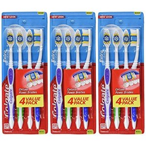 Colgate Extra Clean Full Head Toothbrush, Medium - 4 Count (Pack Of 3)
