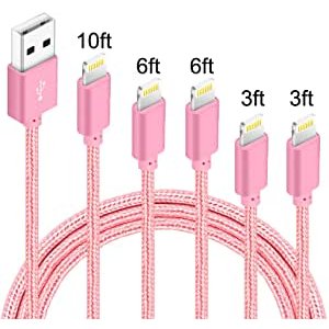IDISON USB-A转Lighting 尼龙数据线 5根 (0.9米x2 1.8米x2 3米x1)