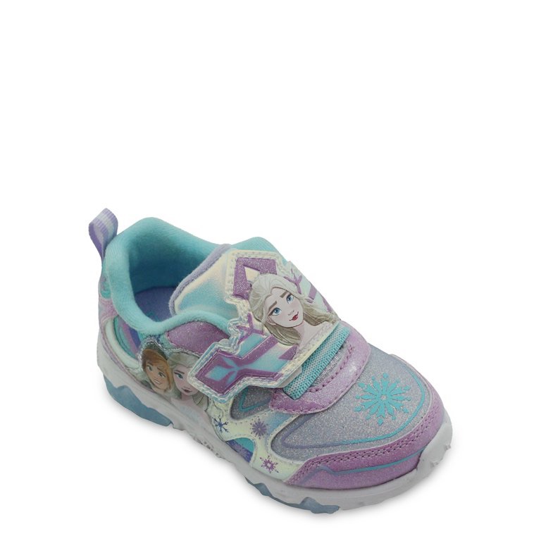Disney Frozen Toddler Girl Anna & Elsa Shimmer Light-Up Athletic Sneaker - Walmart.com冰雪奇缘系列运动鞋