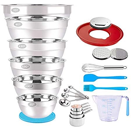 Stainless Steel Mixing Bowls Set, 23PCS