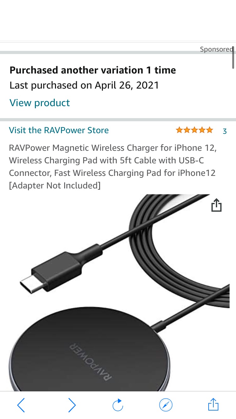 Amazon.com: RAVPower Wireless Charger, 包含Mini Type C墙充，5英尺线缆
