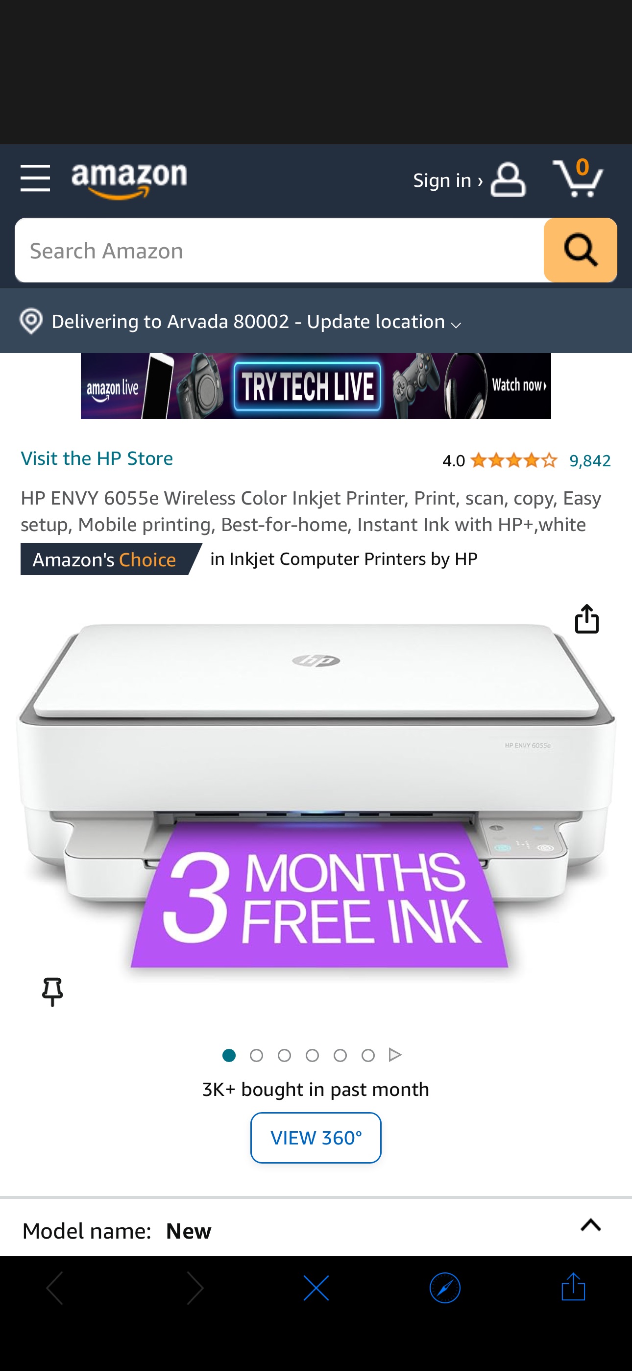 Amazon.com: HP ENVY 6055e Wireless Color Inkjet Printer, Print, scan, copy, Easy setup, Mobile printing, Best-for-home, Instant Ink with HP+,white : Office Products