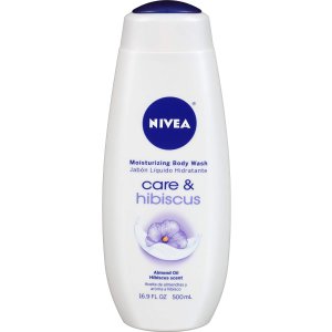 $8.51 NIVEA Moisturizing Body Wash Care & Hibiscus, Almond Oil Hibiscus Scent, 16.9 oz (Pack of 3)  沐浴露