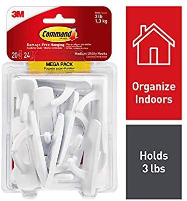 Hooks, Indoor Use, 20 hooks, 24 strips