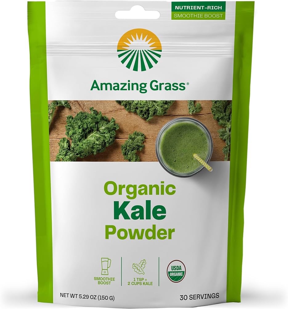 Amazon.com: Amazing Grass Kale Greens Booster: Greens Powder Smoothie Mix, Smoothie Booster with Vitamin A & Vitamin K, Chlorophyll Providing Greens, 30 Servings : Health & Household