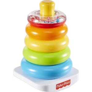 $5 Amazon.com: Fisher-Price 套环玩具Rock-a-Stack Baby Toy, Classic Roly-Poly Ring Stacking Toy for Infants and Toddlers : Toys & Games