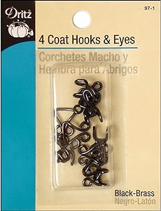 Amazon.com: Dritz 97-1 Coat Hook &amp; Eye Closures, Black-Brass 4-Count : Home &amp; Kitchen