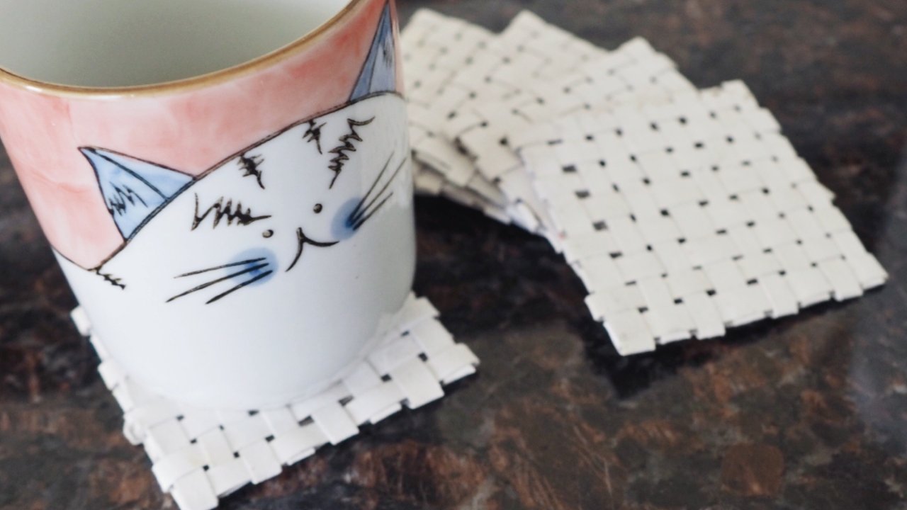 卷筒纸纸芯diy茶杯垫