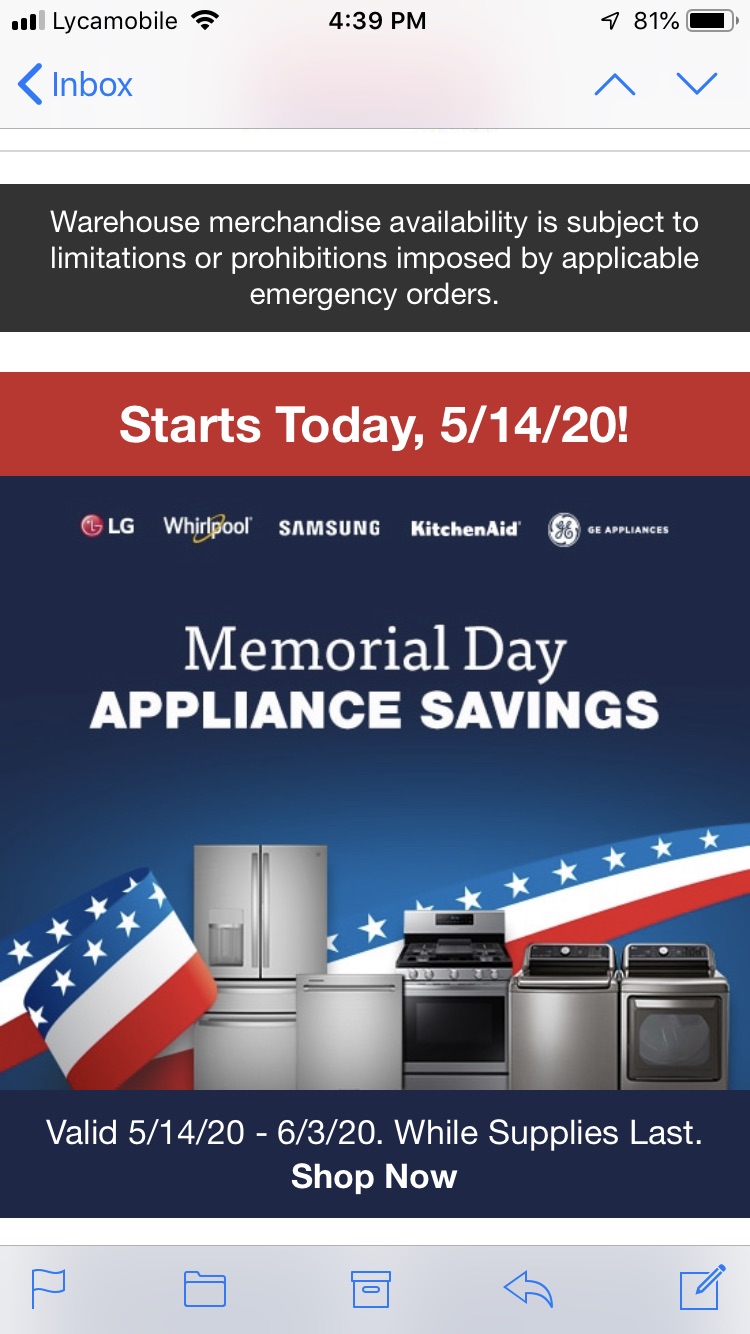 Memorial Day Promotion Appliances | Costco