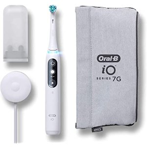Oral-B iO Series 7G Electric Toothbrush with Replacement Brush Head, White Alabaster