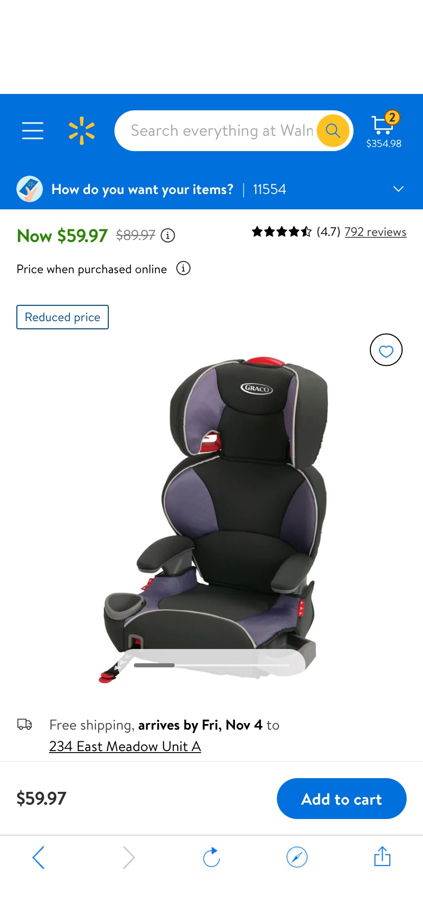 Graco Affix Highback Booster 汽车座椅with Latch System, Grapeade - Walmart.com