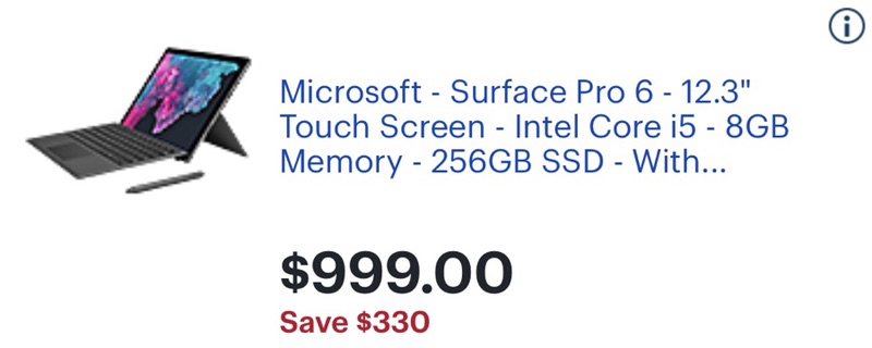 微软Surface pro 6 256GB