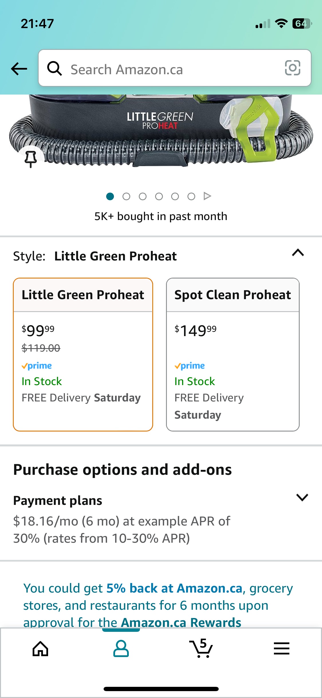 Bissell Little Green Proheat Portable Deep Cleaner/Spot Cleaner with self-Cleaning HydroRinse Tool for Carpet and Upholstery 2513B : Amazon.ca: Home