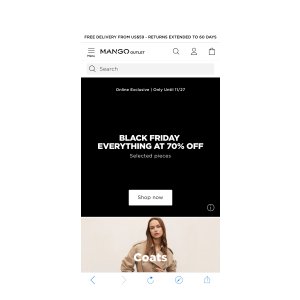 Mango Outlet 黑五三折