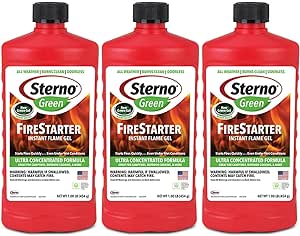 Amazon.com: Sterno Firestarter Instant Flame Gel, All-Weather Indoor and Outdoor Use, 16 oz, 3 Pack : Sports &amp; Outdoors