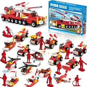 MISTBUY 消防车玩具积木套装 含10个小人偶