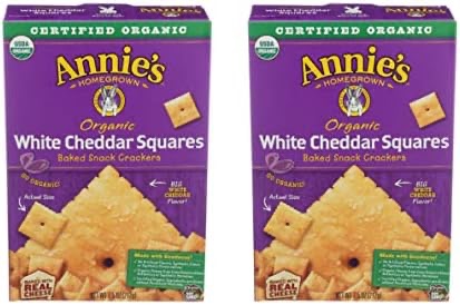 Amazon.com : Annie's Organic White Cheddar Squares Baked Snack Crackers, 7.5 oz : Everything Else