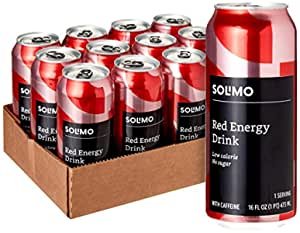 Solimo Red Energy Drink, Sugar Free, 16 Fluid Ounce (Pack of 12)