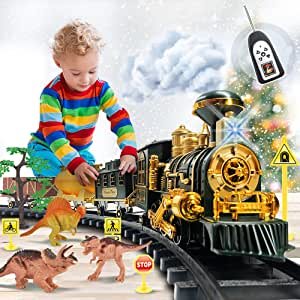 FANL 电动蒸汽火车+轨道玩具套装 带遥控