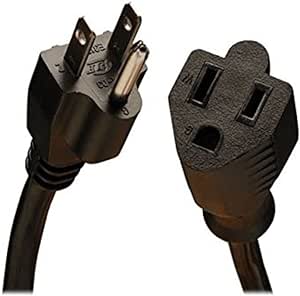 Amazon.com: Tripp Lite Heavy-Duty Power Extension Cord 15A, 14AWG (NEMA 5-15P to NEMA 5-15R) 10-ft.(P024-010) Black : Electronics