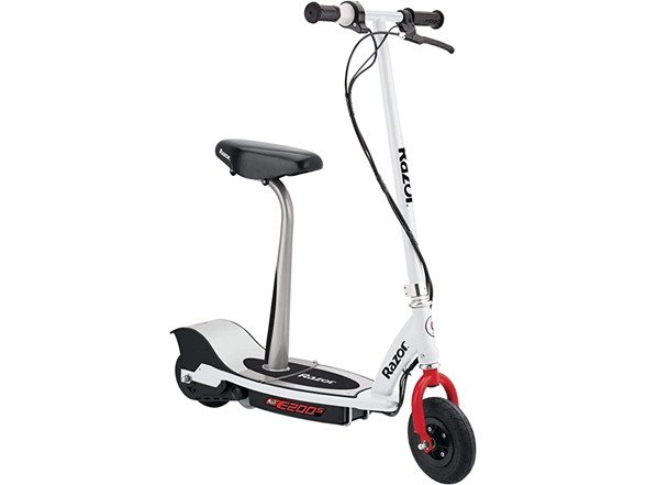 E200S Electric Scooter 8" Air-filled Tires, 200-Watt Motor, Up to 12 mph and 40 min of Ride Time