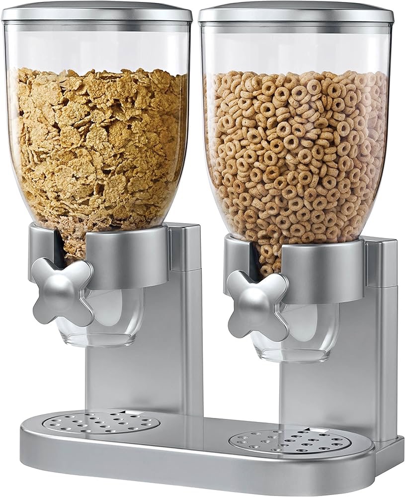 Amazon.com: Zevro /GAT202 Indispensable Dry Food Dispenser, Dual Control, Silver: Candy Dispenser: Home & Kitchen