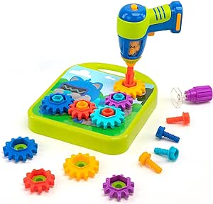 Amazon.com: Educational Insights Design &amp; Drill Gears Workshop, 55 Pieces with Electric Toy Drill, STEM Toy, Gift for Kids Ages 3+ : Toys &amp; Games