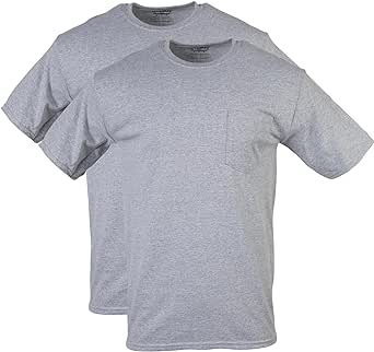 Gildan DryBlend Workwear T-Shirts with Pocket, 2-Pack, Sport Grey, Large at Amazon Men’s Clothing store