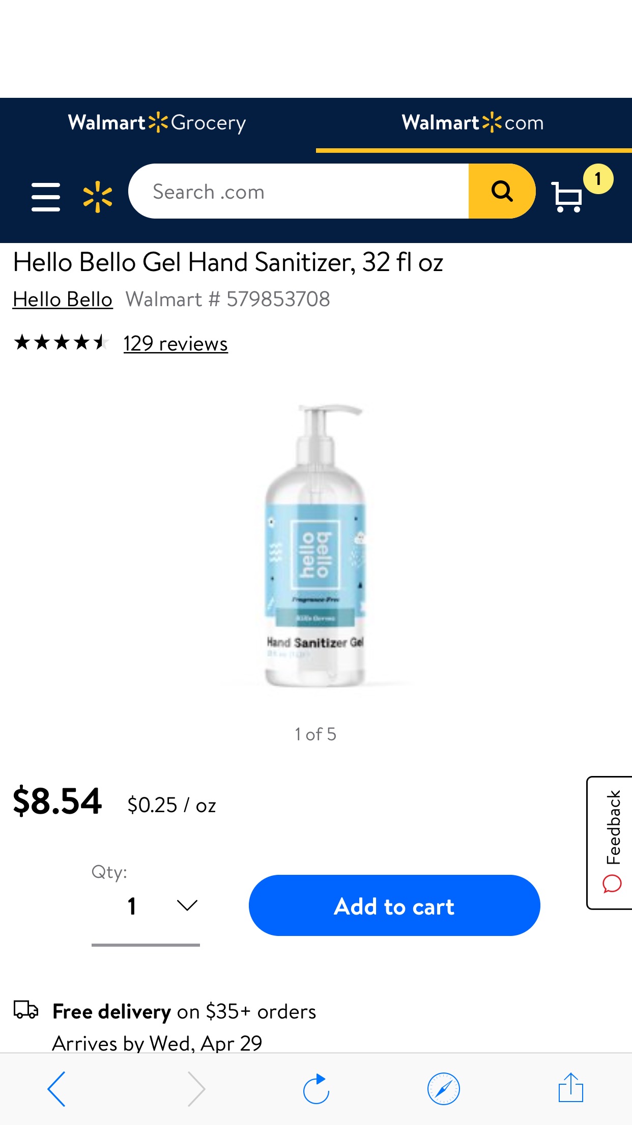 免洗洗手液Hello Bello Gel Hand Sanitizer, 32 fl oz - Walmart.com - Walmart.com
