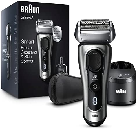 Amazon.com: Braun Electric Razor for Men, Series 8 8467cc Electric Foil Shaver with Precision Beard Trimmer, Cleaning & Charging SmartCare Center, Galvano Silver : Beauty & Personal Care