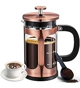 Amazon.com: BAYKA 34 Ounce 1 Liter French Press Coffee Maker, Glass Classic Copper Stainless Steel Coffee Press, Cold Brew Heat Resistant Thickened Borosilicate Coffee Pot  