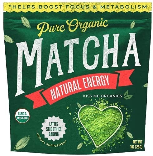 Kiss Me Organics Matcha Green Tea Powder 1 Ounce (28 grams)