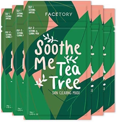 FaceTory Soothe Me Tea Tree 2-Step Sheet Mask with Tea Tree Oil