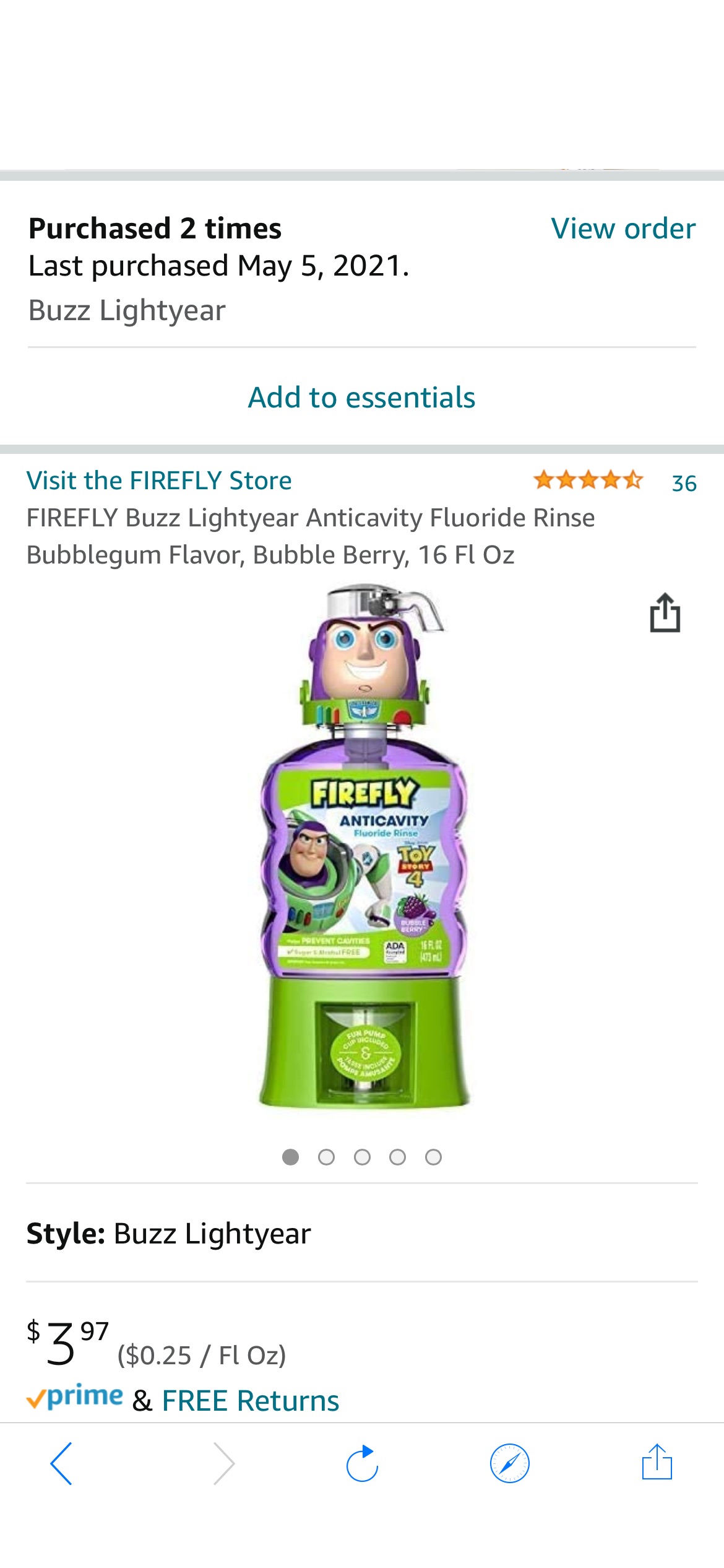 巴斯光年儿童漱口水Amazon.com: FIREFLY Buzz Lightyear Anticavity Fluoride Rinse Bubblegum Flavor, Bubble Berry, 16 Fl Oz: Beauty