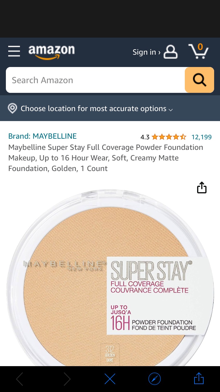 Amazon.com : Maybelline Super Stay Full Coverage Powder Foundation Makeup, Up to 16 Hour Wear, Soft, Creamy Matte Foundation, Golden, 1 Count : Beauty & Personal Care