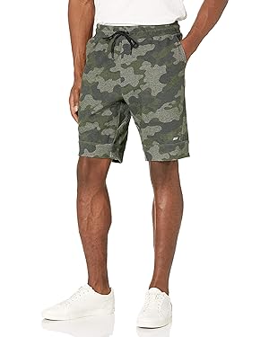 Amazon.com: Amazon Essentials Men&#39;s 9&quot; Tech Fleece Active Short, Dark Green Camo, Medium : Clothing, Shoes &amp; Jewelry